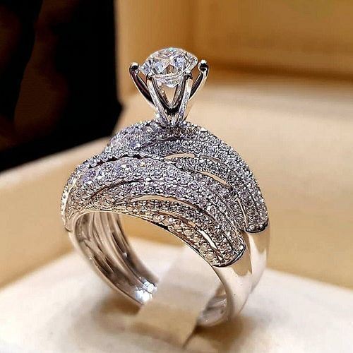 Fashion Diamond Engagement Ring/Wedding Band Set For Women Jumia Nigeria