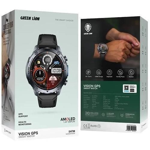 GREEN LION Vision GPS Smart Watch, Bluetooth Call - Black - image 2