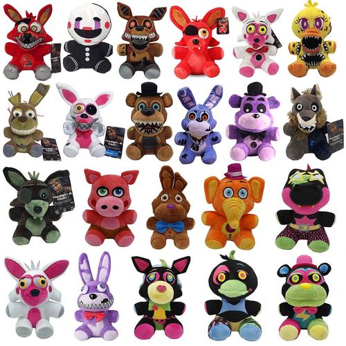 18cm FNAF Plush Toys Kawaii Freddys Animal Foxy Bonnie Bear Ribbit