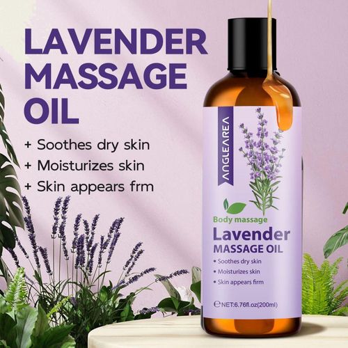 product_image_name-Generic-Lavender Massage Oil, Body Oil For Hydrating And Calming, Warming And Relaxing, Ideal For Muscle Pain Relief, Couples Massage, Skin And Hair Care-3