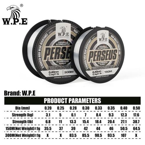 Generic W.p.e 150m Perseus Nylon Fishing Line Monofilament 0.20mm