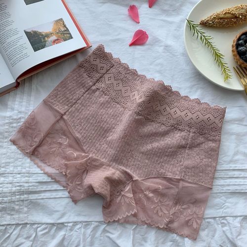 Fashion (pink)Boy Shorts For Women Panties Lace Boyshorts Mid Rise Elastic  Boxers Briefs For Women Under Skirt Shorts DOU