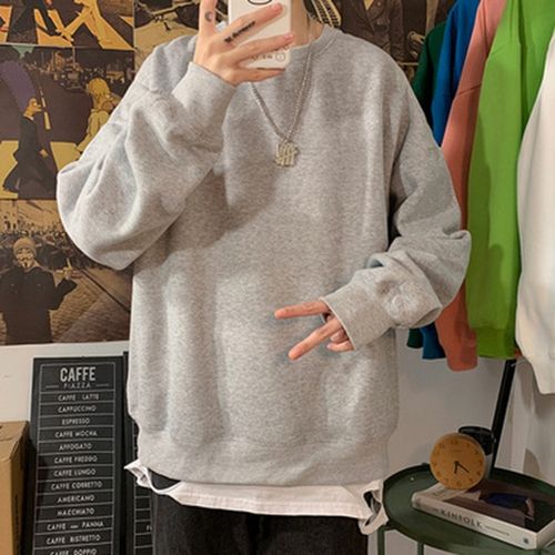 Fall Men Solid Color Hoodie Oversized Harajuku Hoooded Sweatshirts