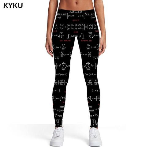 Generic Kyku Number Leggings Women Math 3d Print Retro Elastic