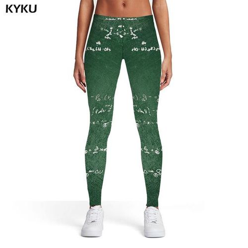 Generic Kyku Number Leggings Women Math 3d Print Retro Elastic