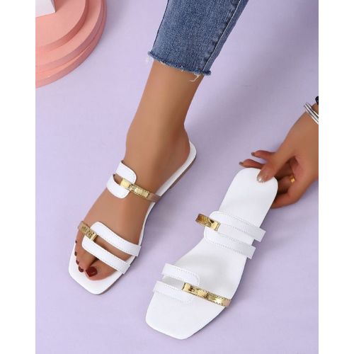 Fashion Ladies Slippers- White