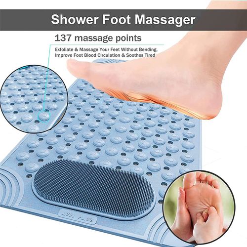 915 Generation Bathtub Mat Non-Slip Rubber Shower Mat with Drain Holes  Suction,Beige @ Best Price Online