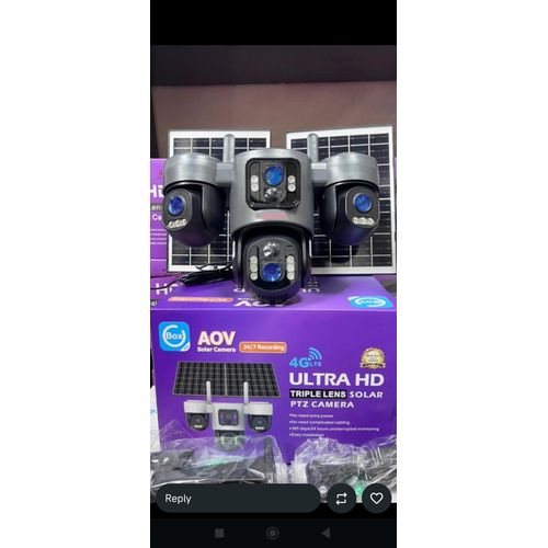 Generic Smart Ai AOV Ubox 3Lense CCTV Camera 4g Network with Double Parnel - image 2
