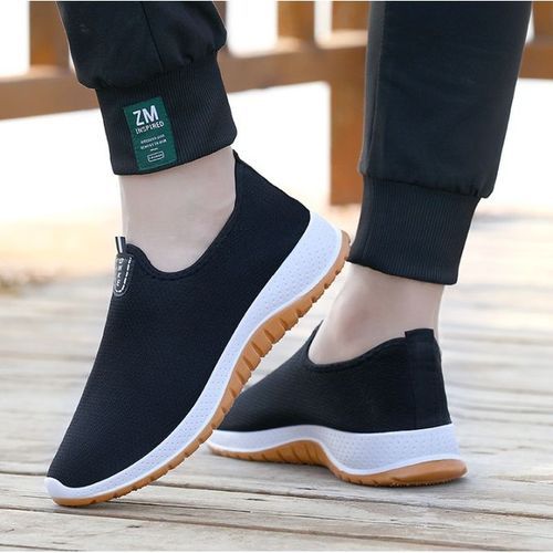 product_image_name-Fashion-Male Slip-on Sneakers - Black-1