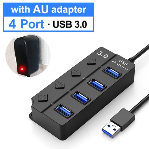 Usb Hub Usb 3.0 Hub 4/7 Port Multi Usb Splitter 3 Hab With Power