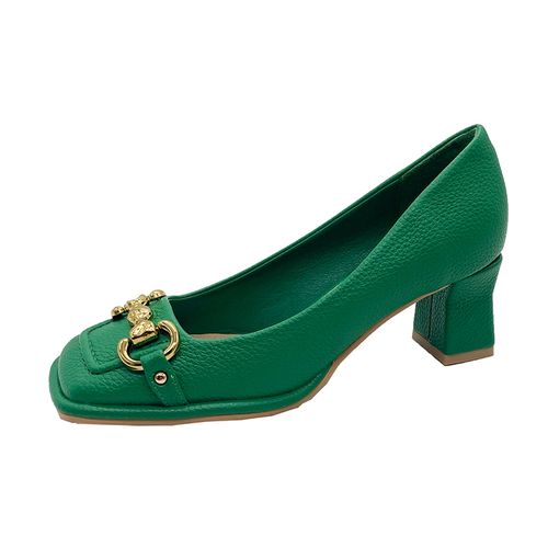 Green discount thick heels