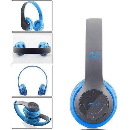 product_image_name-P47-P47. 5.0 Wireless Bluetooth Stereo Foldable Headphone, Headset P47. ( BLACK / Blue )-5