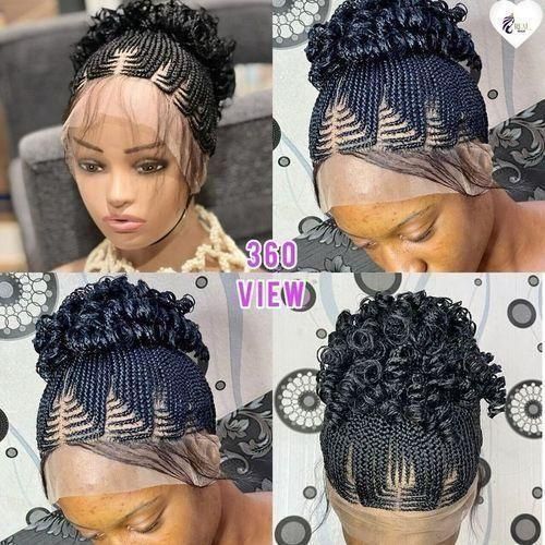 Fashion Neatly luxury Short hand made braided wig