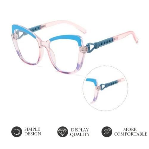 product_image_name-Fashion-Blue Pink Cat Eye Tr90 Plastic Titanium Optical Eyeglasses-4