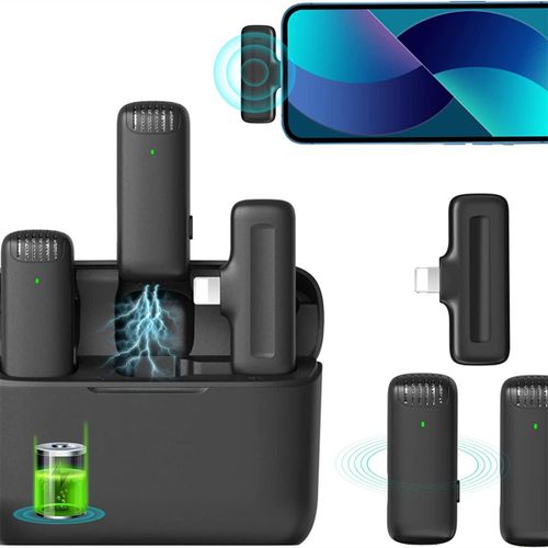 BOMGE  Wireless Lavalier Microphone, With Charging Case For IPhone - image 8