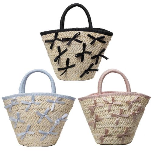 Generic Women Fashion Weave Basket Bag Large Capacity Bow Woven Tote Bag Weaving Beach Bow Totes Drawstring Closure for Outdoor Travel Jumia Nigeria