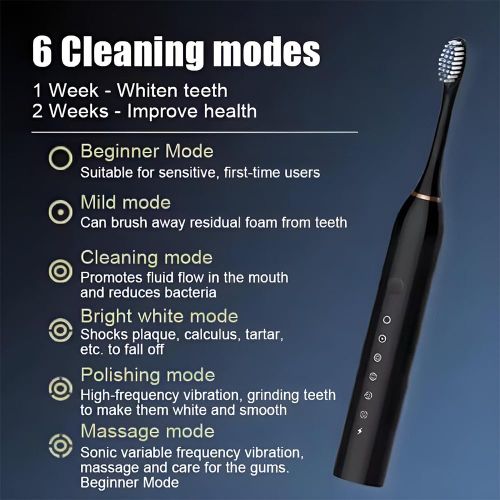 product_image_name-Generic-Six-speed Electric Toothbrush USB Charging-White-5