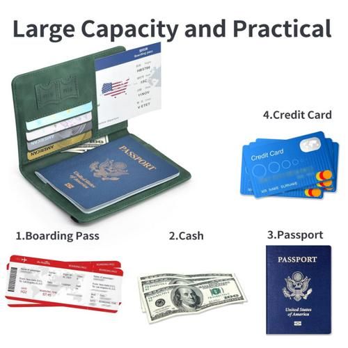 product_image_name-Fashion-RFID-Blocking Premium PU Leather Passport Holder & Travel Document Organizer-2
