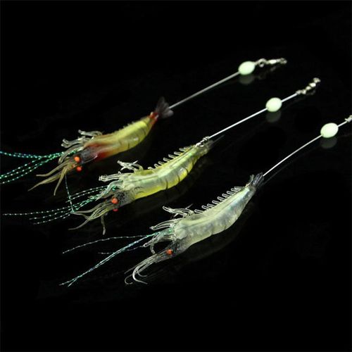 Generic 3x Shrimp Bait Simulation Prawn Saltwater Hook Clear