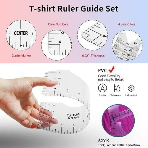 Wholesale Transparent Acrylic Alignment T-Shirt Ruler 