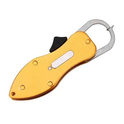 Generic Portable Mini Fish Lip Grip Pliers Grabber Metal Yellow