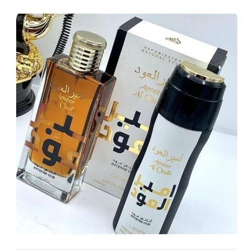 product_image_name-Lattafa-Ameer Al Oudh Intense Oud EDP Perfume Natural Spray 100ml And Ameer Al Oudh Body Spray 200ml-1