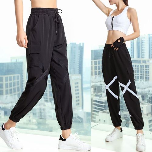 Generic Women Baggy Jogger Pants Elastic Moisture-wicking Quick-dry