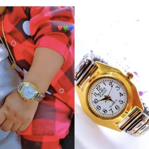 product_image_name-Generic-Silver And Gold Steel Children Wristwatch Kids Watch For Boys And Girls-1