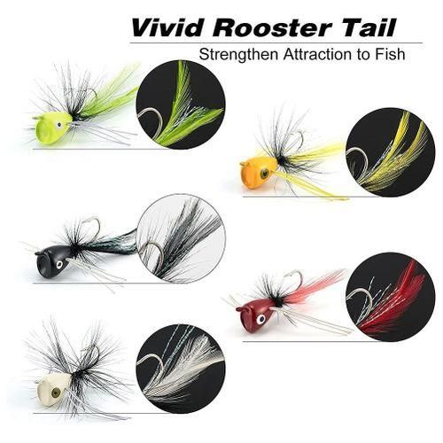 Generic 10PCS Fly Fishing Poppers,Topwater Bass Crappie