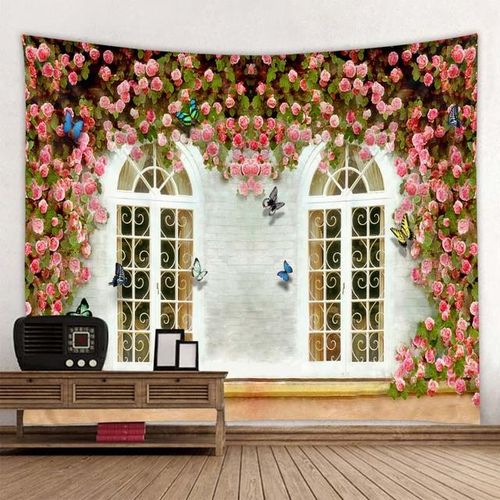 Generic Flower Vine On The Window Print Wall Tapestry Cheap Hippie Wall Hanging Art Carpet Bohemian Decorative Living Room Big Blanket Jumia Nigeria