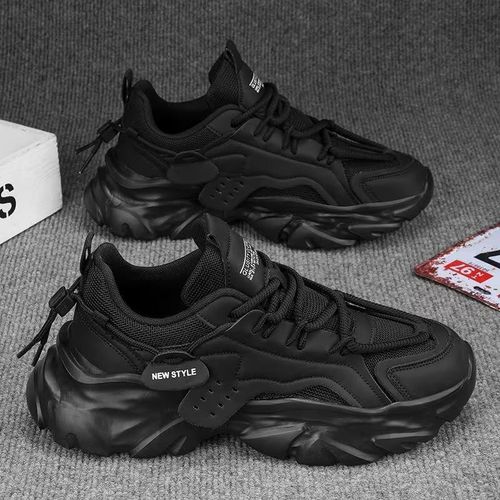 product_image_name-Fashion-Unisex Chunky Sneakers – All Black Trainers – Casual Sporty Streetwear-2