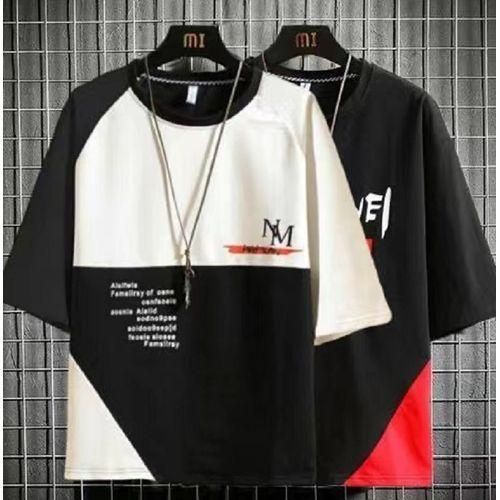 Fashion 2 Pieces BlackWhite 6599 Men s Tshirt M5XL Large Size Shirt Clothes Casual Jumia Nigeria