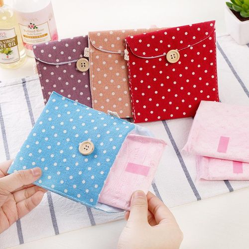 Amazon.com: 4 Pcs Cute Cotton Sanitary Napkins Bag, Menstrual Cup Pouch,  Nursing Pad Holder, 5.1 x 5.1 inch Washable Organizer, Multifunction Purse  for Girls Women (B) : Health & Household