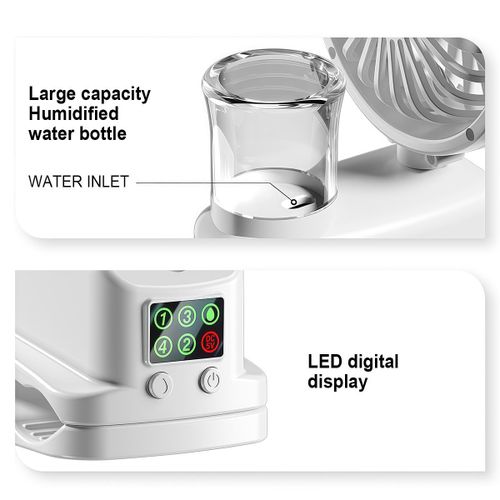 product_image_name-Generic-Rechargeable Clip-On Misting Fan with 3 Speeds, Digital Display, White-5