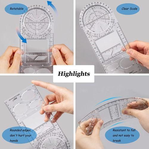 915 Generation 3PCS Multifunctional Geometric Ruler Geometric