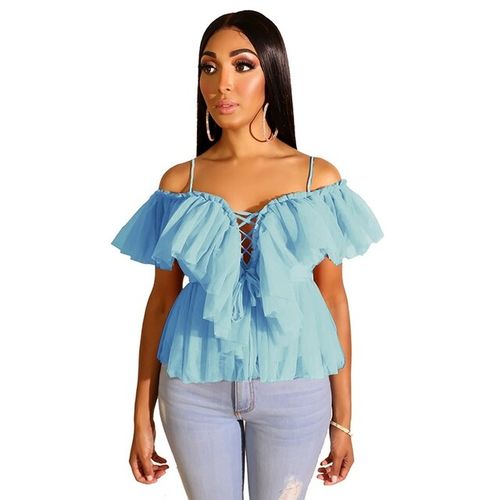 Korean best sale ruffle blouse