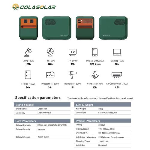 COLASOLAR 3.6kwh solar generator - image 3