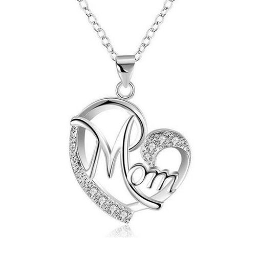 product_image_name-Fashion-Mom Letter Mom Love Necklace with Diamond Heart Set Rhinestone Mom Letter Love Heart Pendant-2