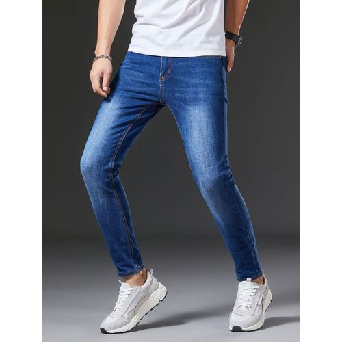 Fashion Stretch Denim Jean For Real Guys-Blue