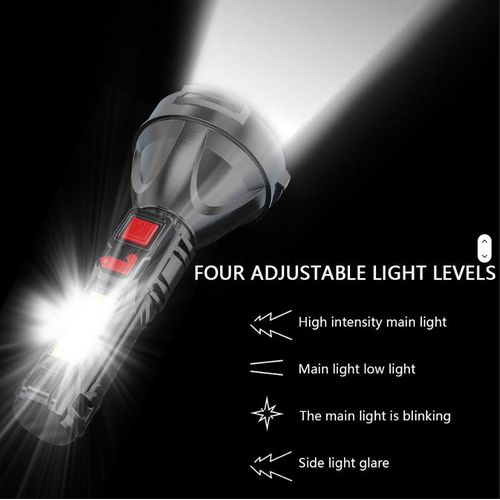 product_image_name-Generic-BATTERY INDICATOR LONG LASTING FLASHLIGHT TORCHLIGHT, Waterproof Outdoor And Indoor Flashlight, USB Rechargeable Torchlight, Led Flashlight, Camping Hiking Torchlight, High Power LED Flashlights Camping Torch With Lamp Led, LED Camping Lantern Light-6