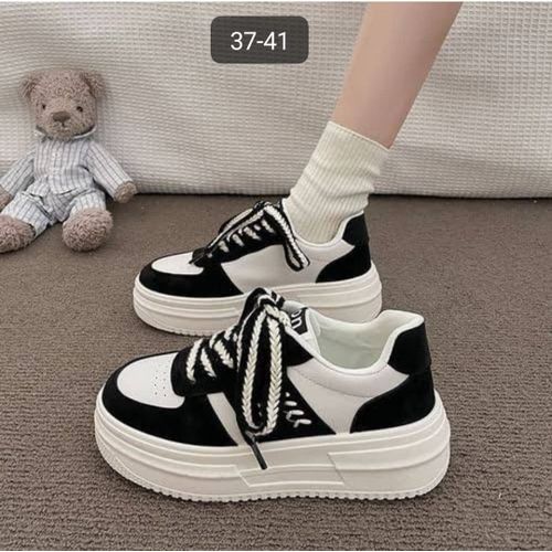 product_image_name-Fashion-Pure White/black Sneakers-1