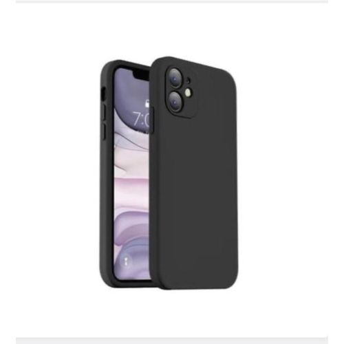 Generic iPhone 11 Silicone Phone Case & Pouch With Camera Protection - Scratch Resistance, Shockproof Protective Case - ( Black )