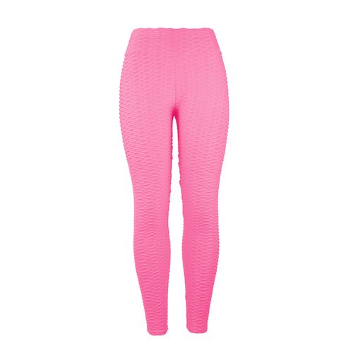 Generic High Waisted Waffle Textured Leggings Women Fitness Pink_S