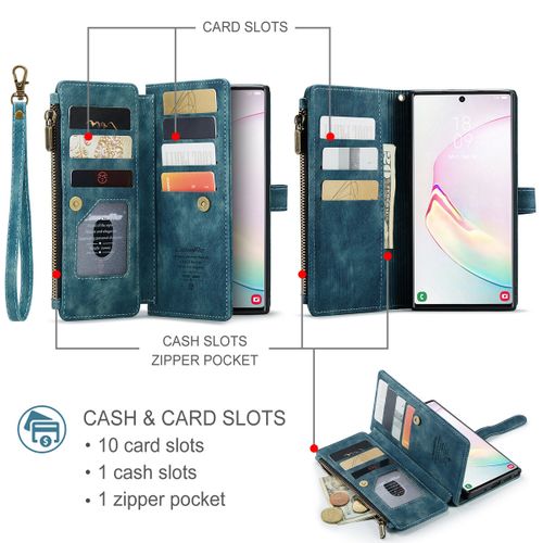  Case for Samsung Note 10 Plus Phone, Leather Wallet Flip Cover  with Card Holder, Magnetic Closure, Kickstand. Hard PU Shell & Soft TPU  Inner Folio Cases, Full Protection for Note 10