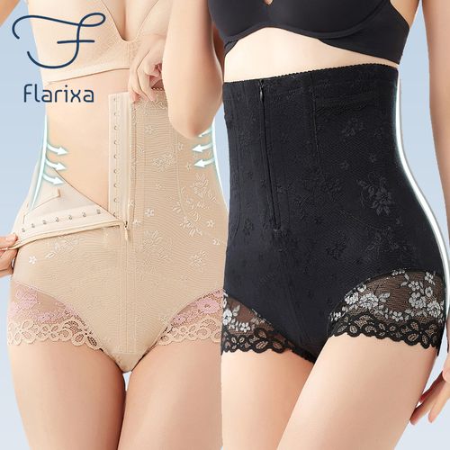 Flarixa Plus Size Body Shapers Women High Waist Belly Control