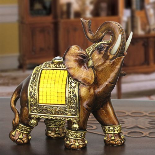 Feng Shui Elegant Elephant Resin Statue Lucky Wealth Figurine Gift ...