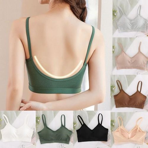 Generic Sports Bras For Women Adjustable Straps Low Back Beautiful Back  Comfort Seamless Lightly Lined Wireless Bras Padded Push Up Bra