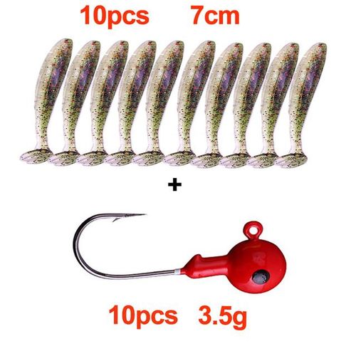 Generic 20pcs/lot Soft Lure Kit Fishing Lure Soft Bait 7cm Colored