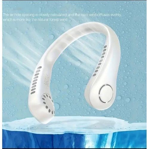 product_image_name-Generic-Portable Neck Fan - Power Ventilator Blaldeless Neckband Fan, Air Cooler, Rechargeable, 360 Flexible Cooling, Quiet Operation & Strong Wind.-3