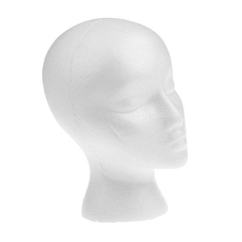 Female Styrofoam Head Form - White